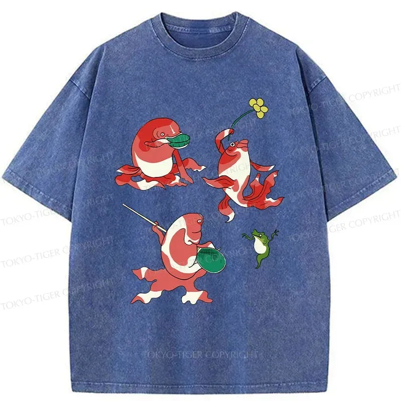 Kyoto-Lion Fish Party Washed T-Shirt