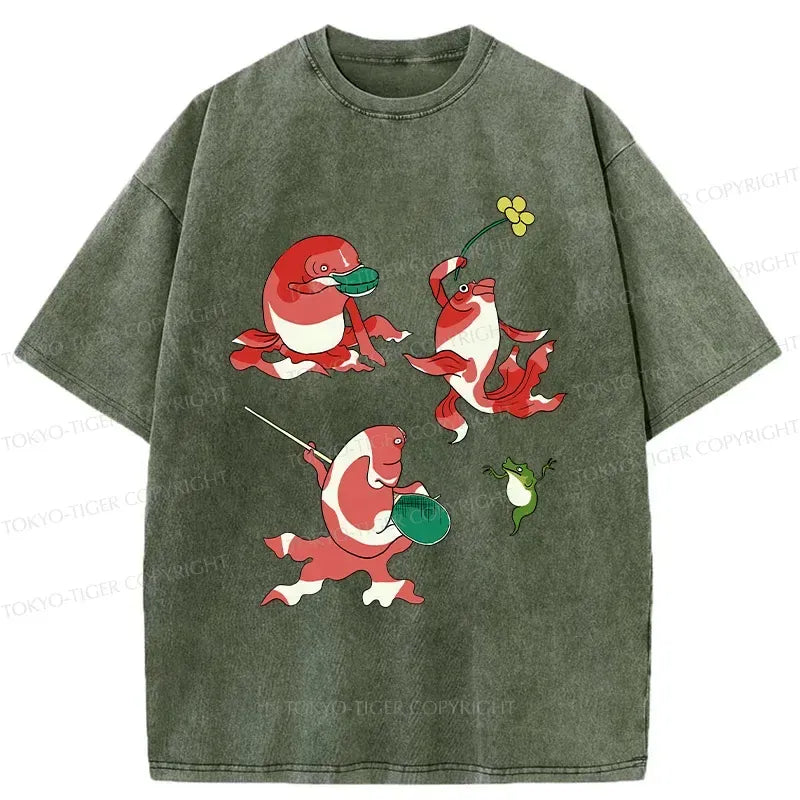 Kyoto-Lion Fish Party Washed T-Shirt