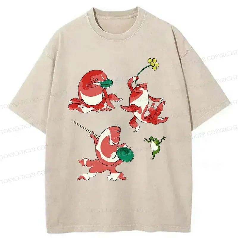 Japanese Vintage Fish T-Shirt for Summer