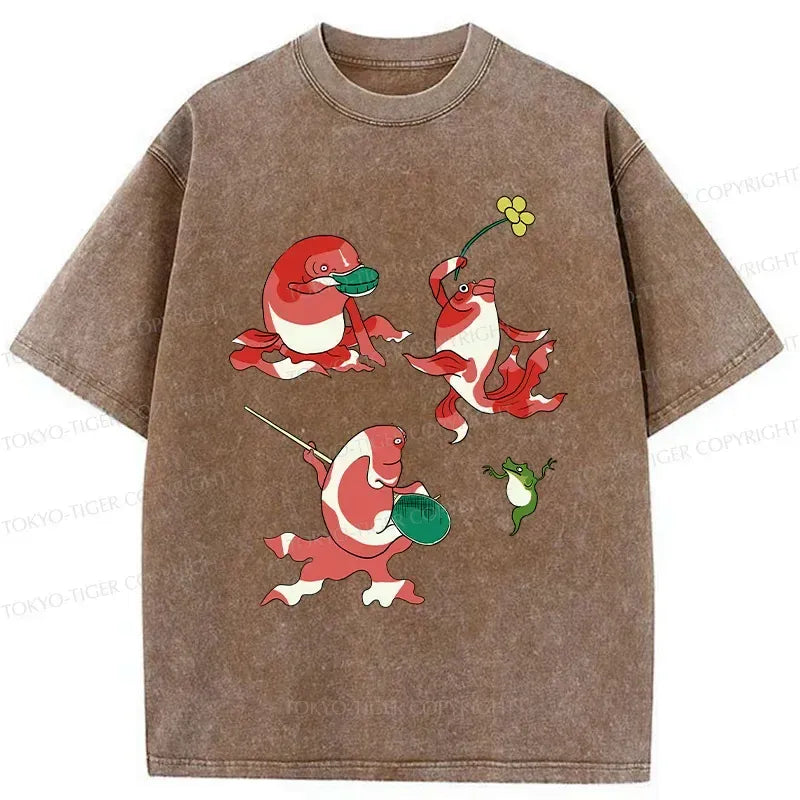 Japanese Vintage Fish T-Shirt for Summer