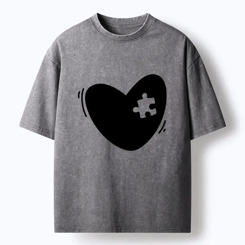 cute heart puzzle unisex tee for streetwear