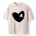 cute heart puzzle unisex tee for streetwear