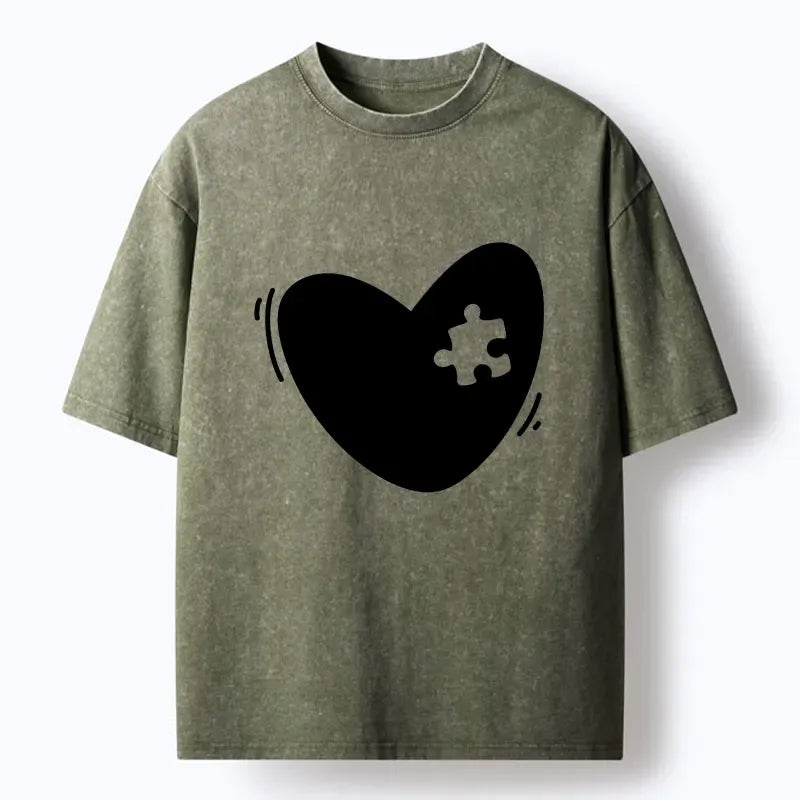 cute heart puzzle unisex tee for streetwear