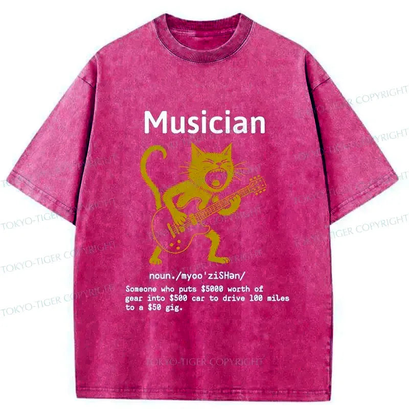 Kyoto-Lion Miserable Musician Washed T-Shirt