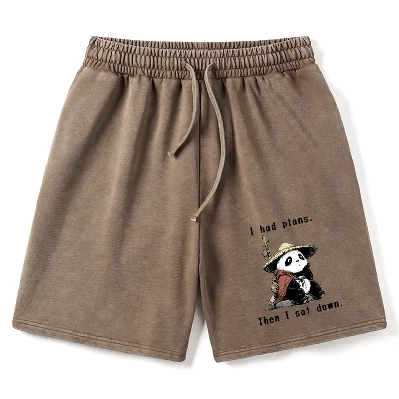 Kyoto-Lion The Maybe Later Panda Washed Shorts
