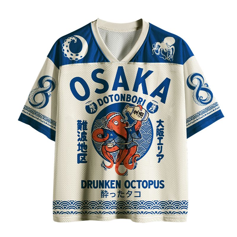 Kyoto-Lion Japanese Osaka Style Drunken Octopus Sake Art Mesh Jersey