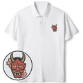 Japanese Oni Mask Sakura Polo Shirt