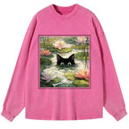 Japanese Black Cat Long Sleeve T-Shirt