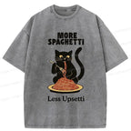 Black Cat Eating Pasta Funny Gift for Him