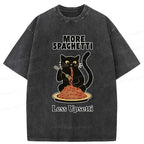 Japanese Vintage Black Cat T-Shirt