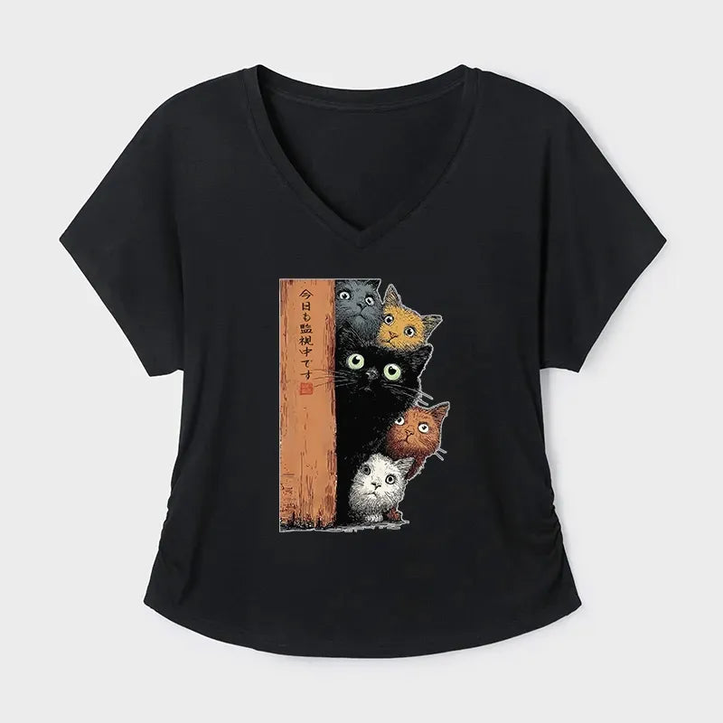 Best Seller Japanese Cat T-Shirt for Women