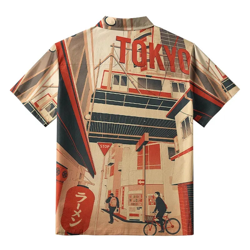 Kyoto-Lion Tokyo Street Corner Button-up Shirt