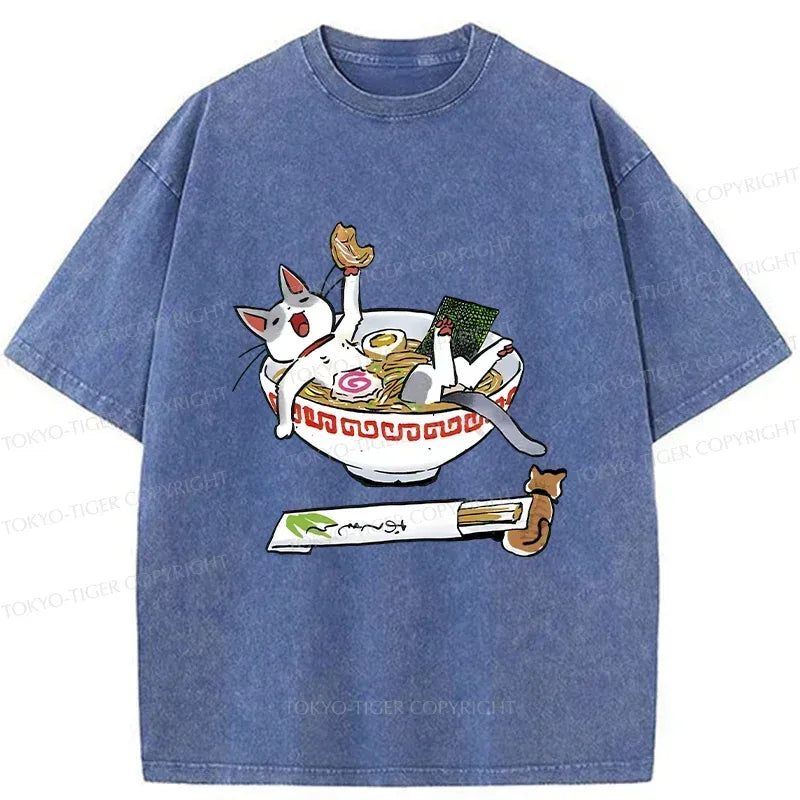 Japanese Vintage Washed T-Shirt for Streetwear