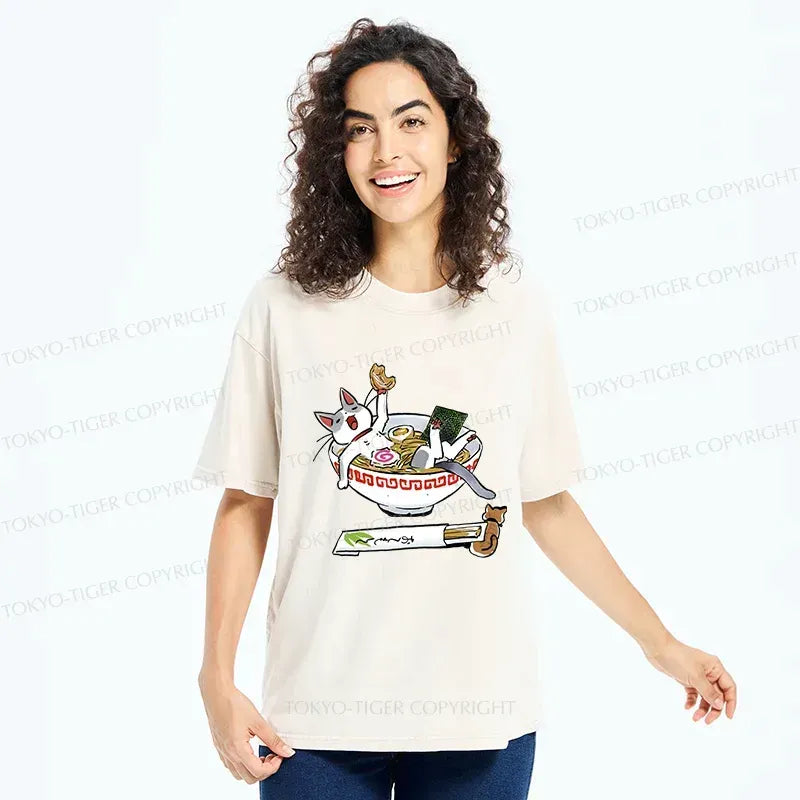 Japanese Vintage Washed T-Shirt for Streetwear