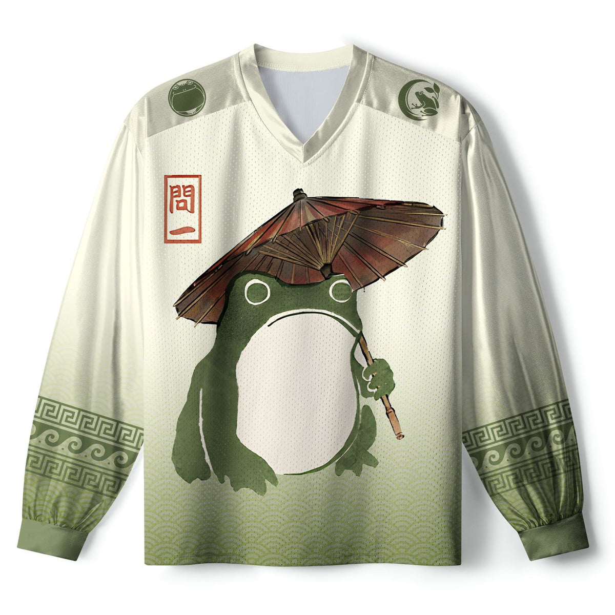 Kyoto-Lion Oriental Japanese Aesthetic Frog Paneled Long Sleeve Jersey