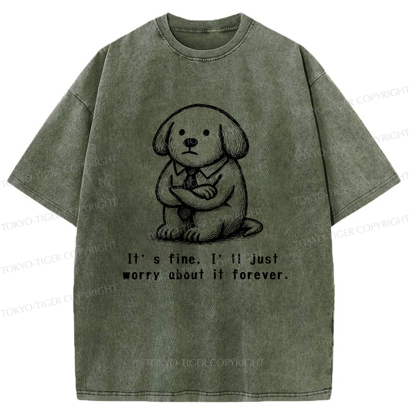Kyoto-Lion It¡¯s Fine Dog Washed T-Shirt