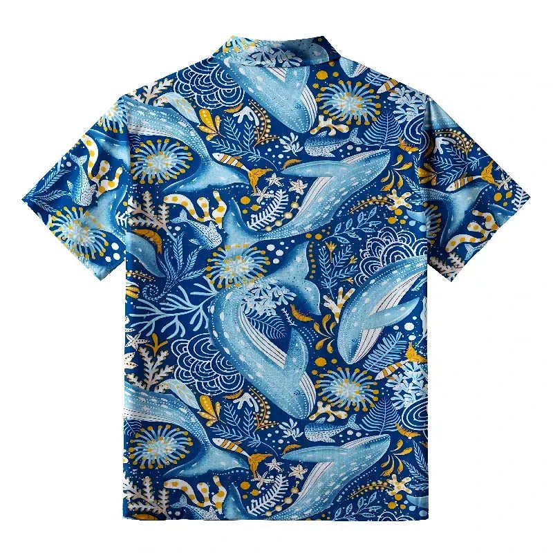 Kyoto-Lion Whales In The Ocean Hawaiian Shirt