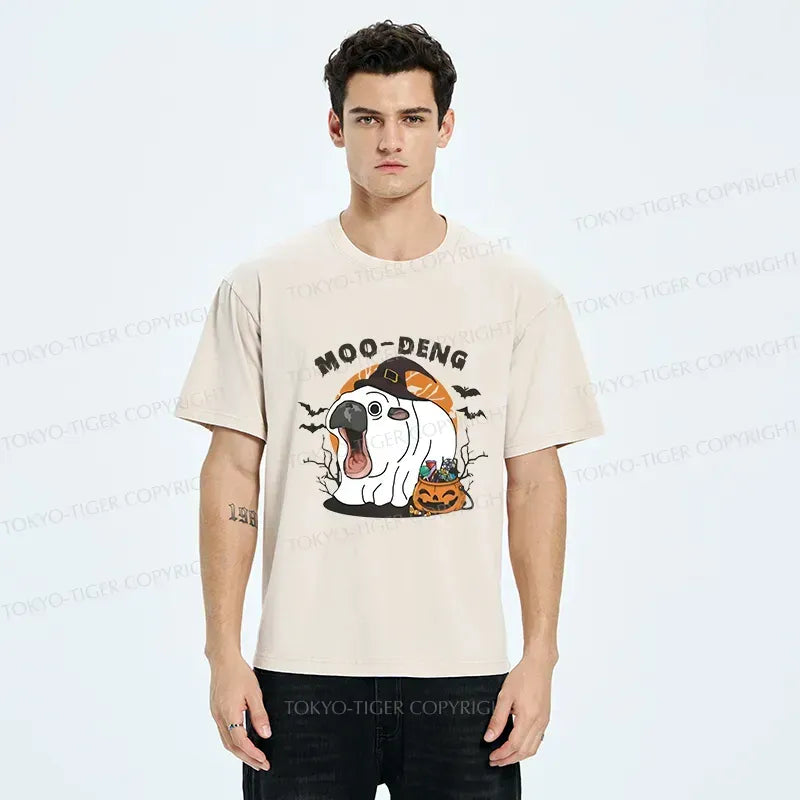 Kyoto-Lion Halloween Moo Deng Washed T-Shirt