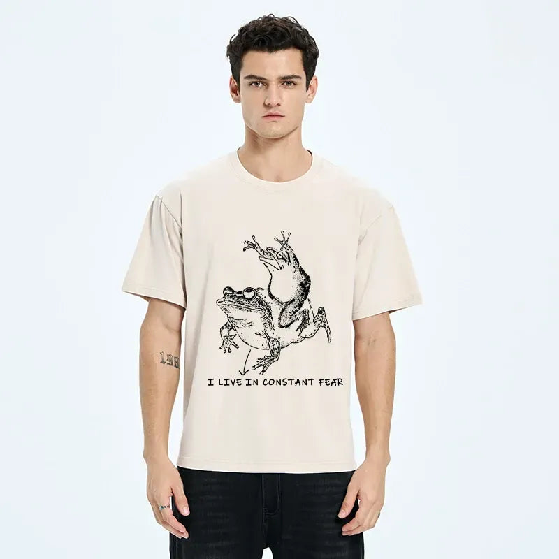 Kyoto-Lion washed t-shirt for daily wear