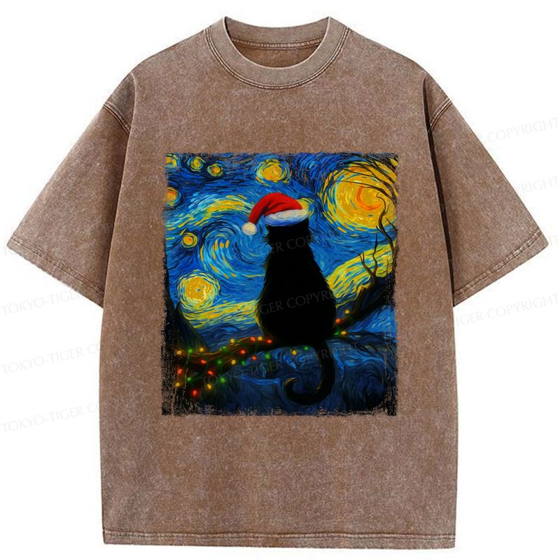 kyoto-lion cat christmas washed t-shirt