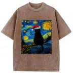 kyoto-lion cat christmas washed t-shirt