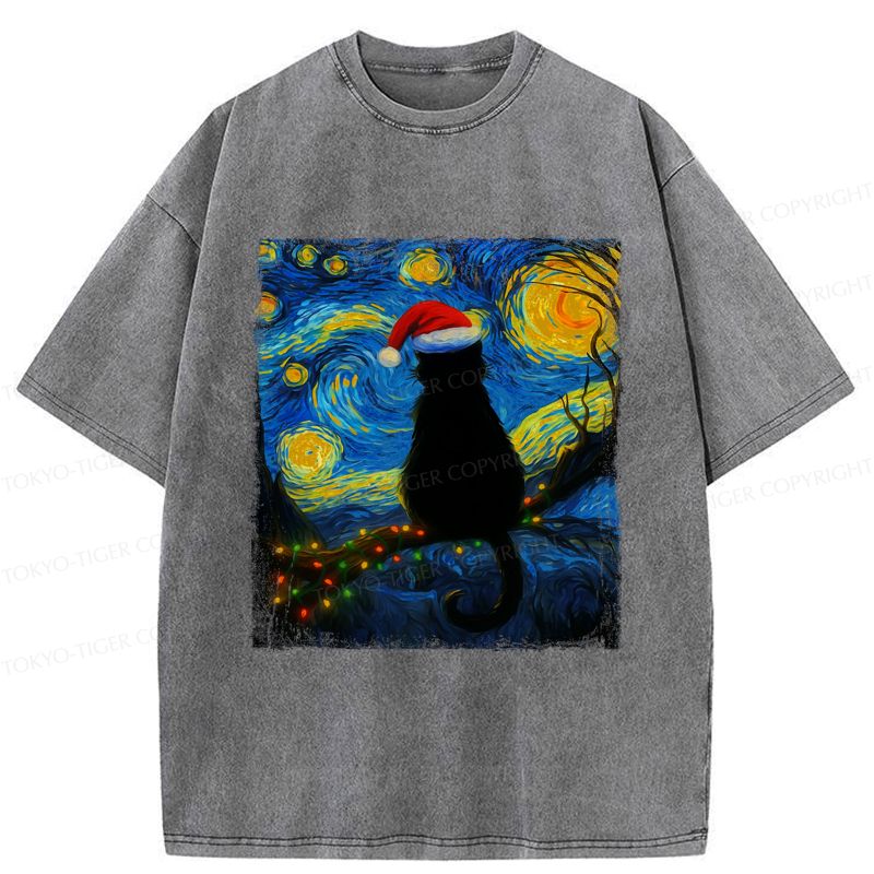 kyoto-lion cat christmas washed t-shirt
