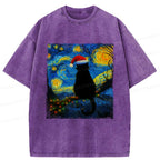cat christmas under the stars tee