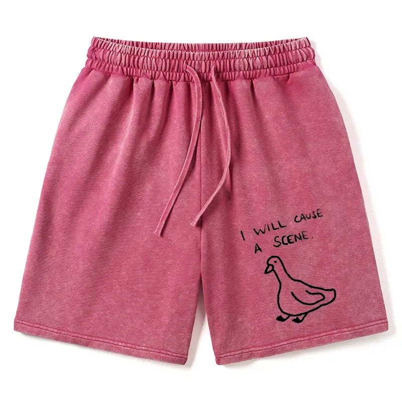 Retro Washed Shorts for Summer Vacation