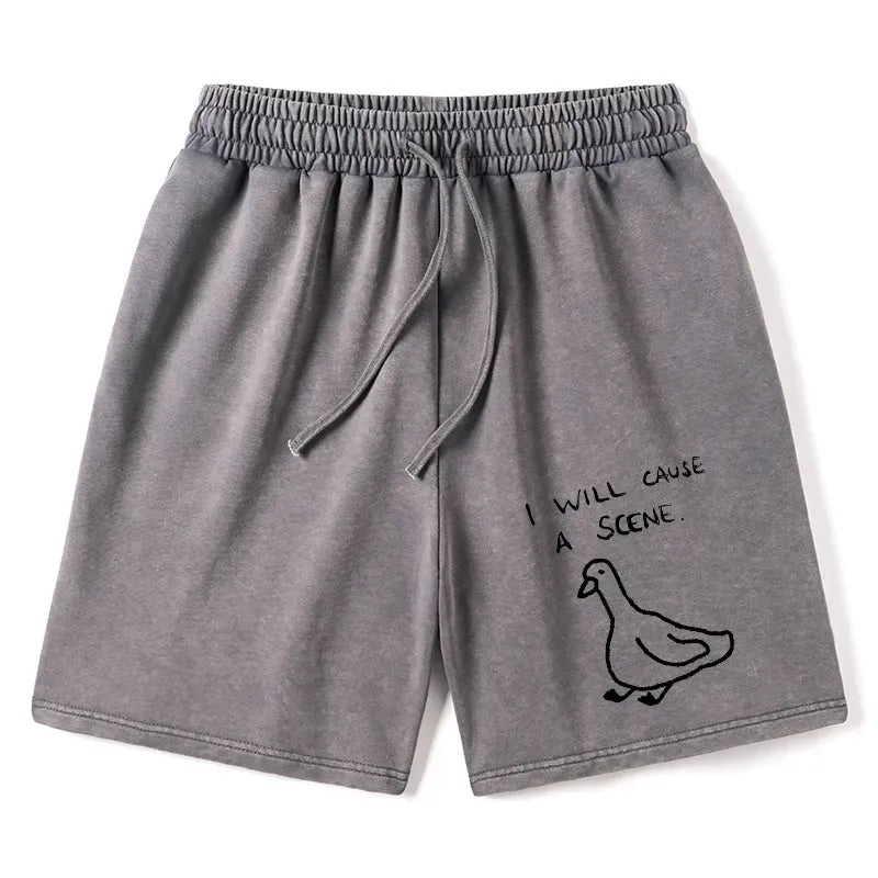 Retro Washed Shorts for Summer Vacation