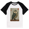 traditional Japanese art owl tee for streetwear