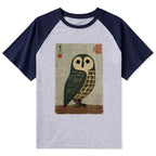 Kyoto-Lion Traditional Owl In Japanese Art Raglan T-shirt