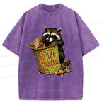 Kyoto-Lion Raccoon Life Choices Washed T-Shirt