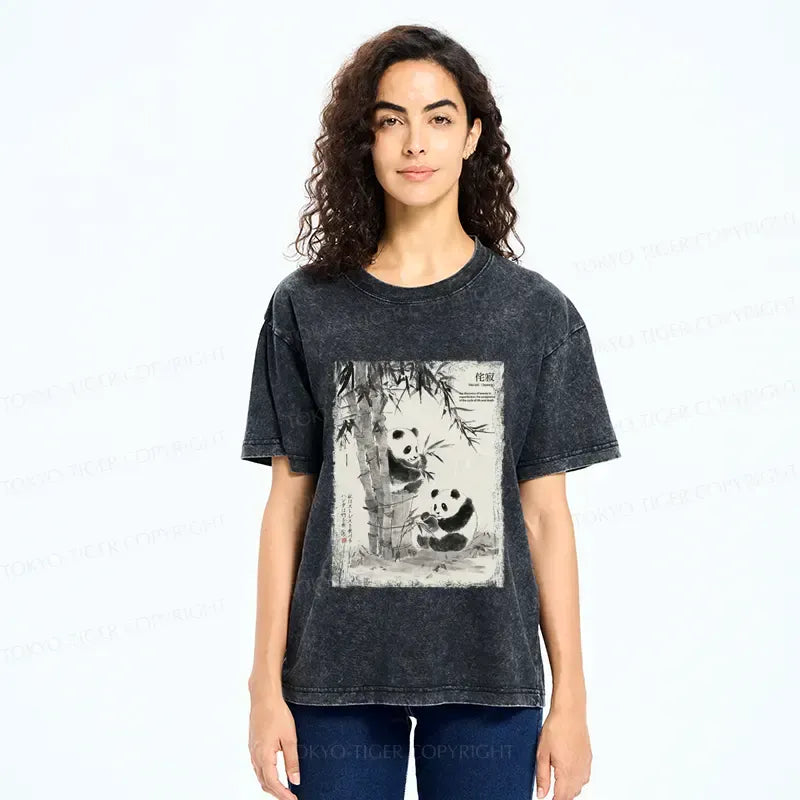 Black and White Panda Tee for Daily Wear