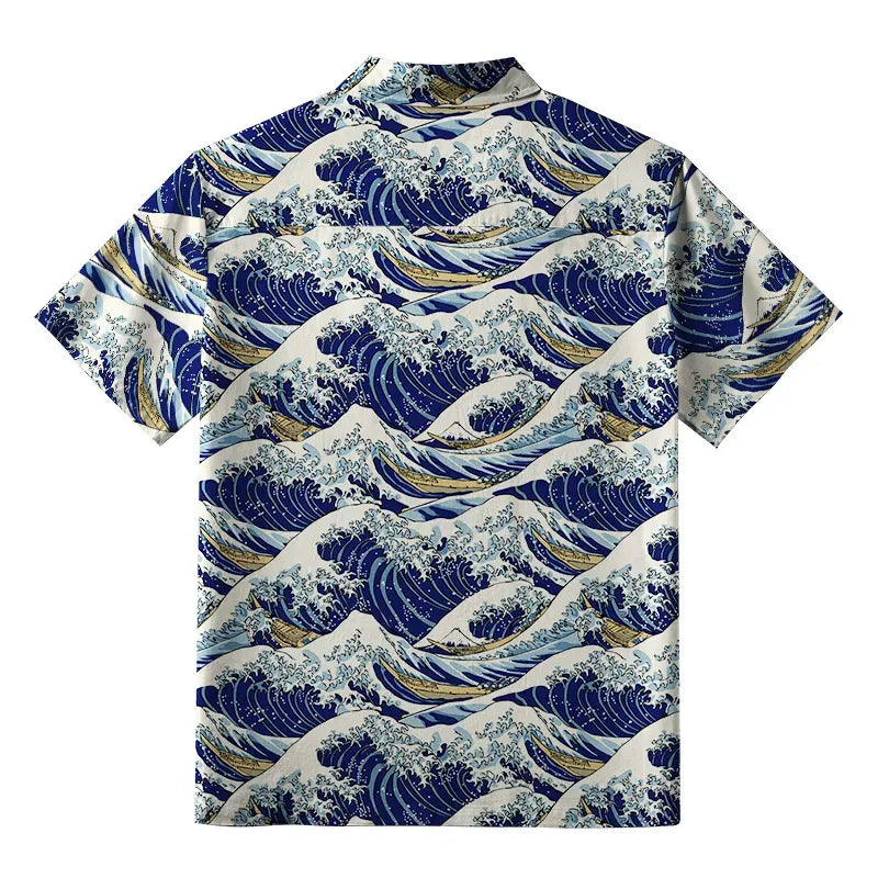 Ukiyo-e Hawaiian Shirt for Summer Vacation