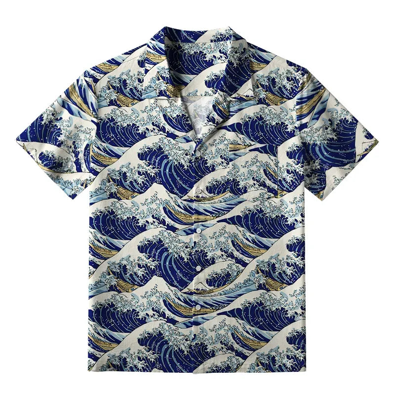 Trending Japanese Wave Shirt for Streetwear