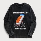 Kyoto-Lion Sashimi Rollin' They Hatin' Washed Double Layer T-Shirt