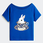 Japanese vintage rabbit tea t-shirt