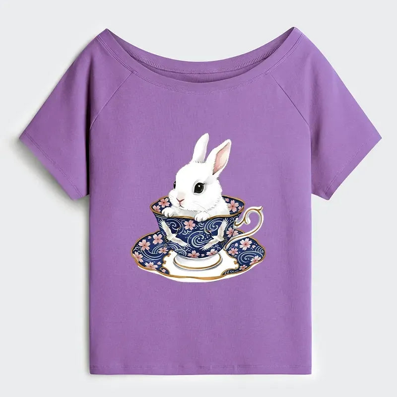 Japanese vintage rabbit tea t-shirt