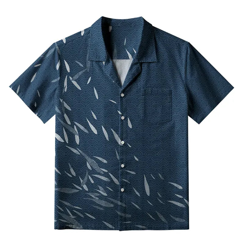 Vintage Ukiyo-e Hawaiian Shirt for Beach