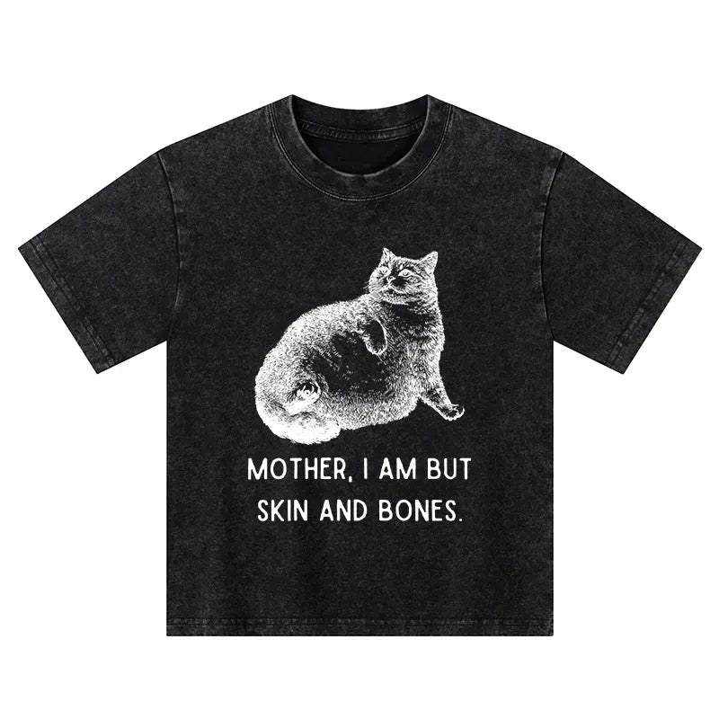 washed cat tee for kids
