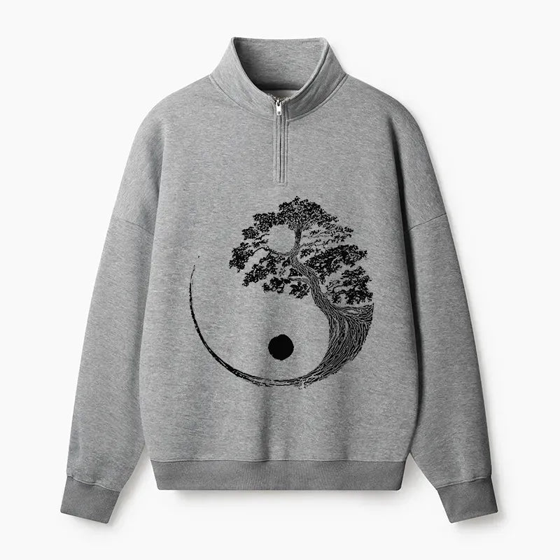 Japanese Yin Yang Half Zip Sweatshirt