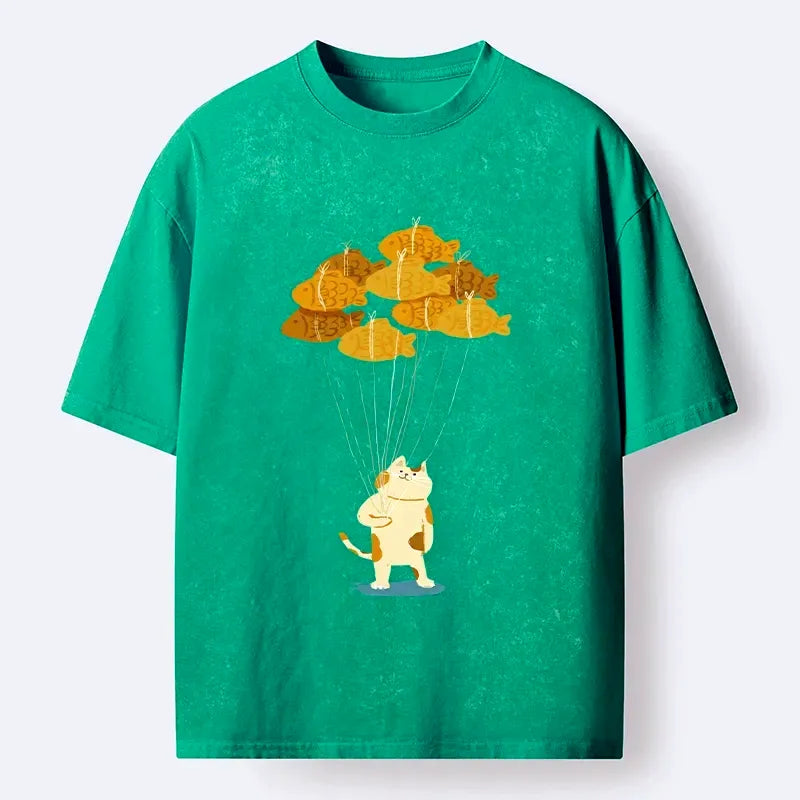 Japanese Cute Cat T-Shirt for Daily Wear