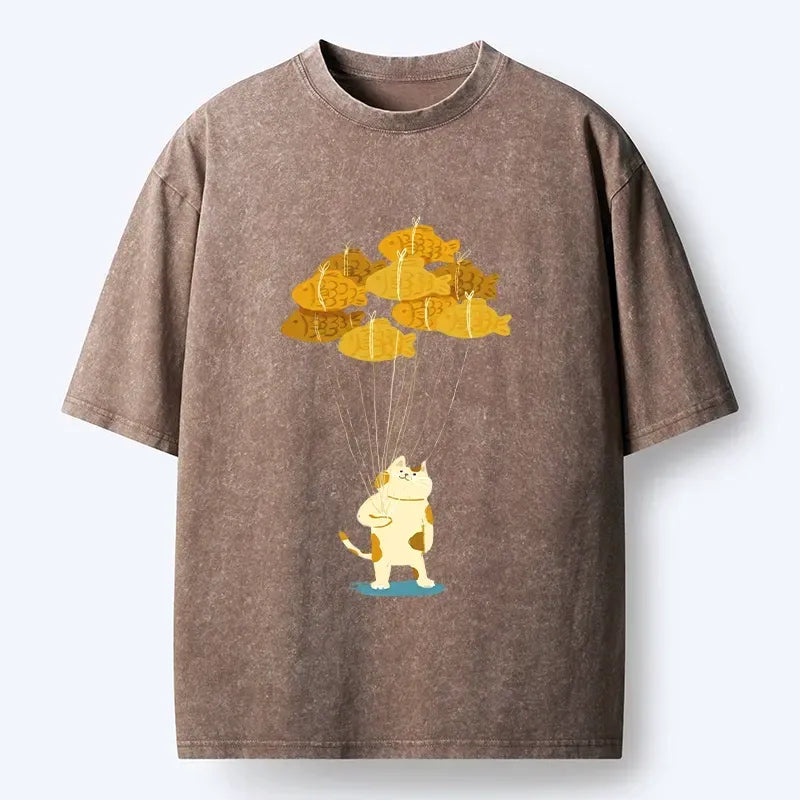 Japanese Cute Cat T-Shirt for Daily Wear