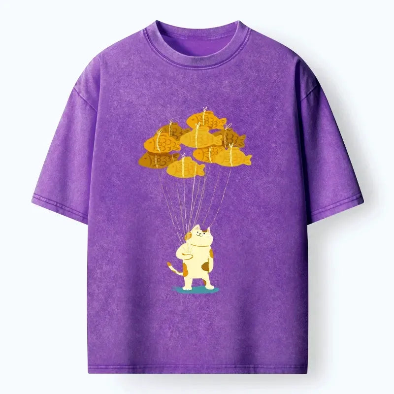 Japanese Cute Cat T-Shirt for Daily Wear