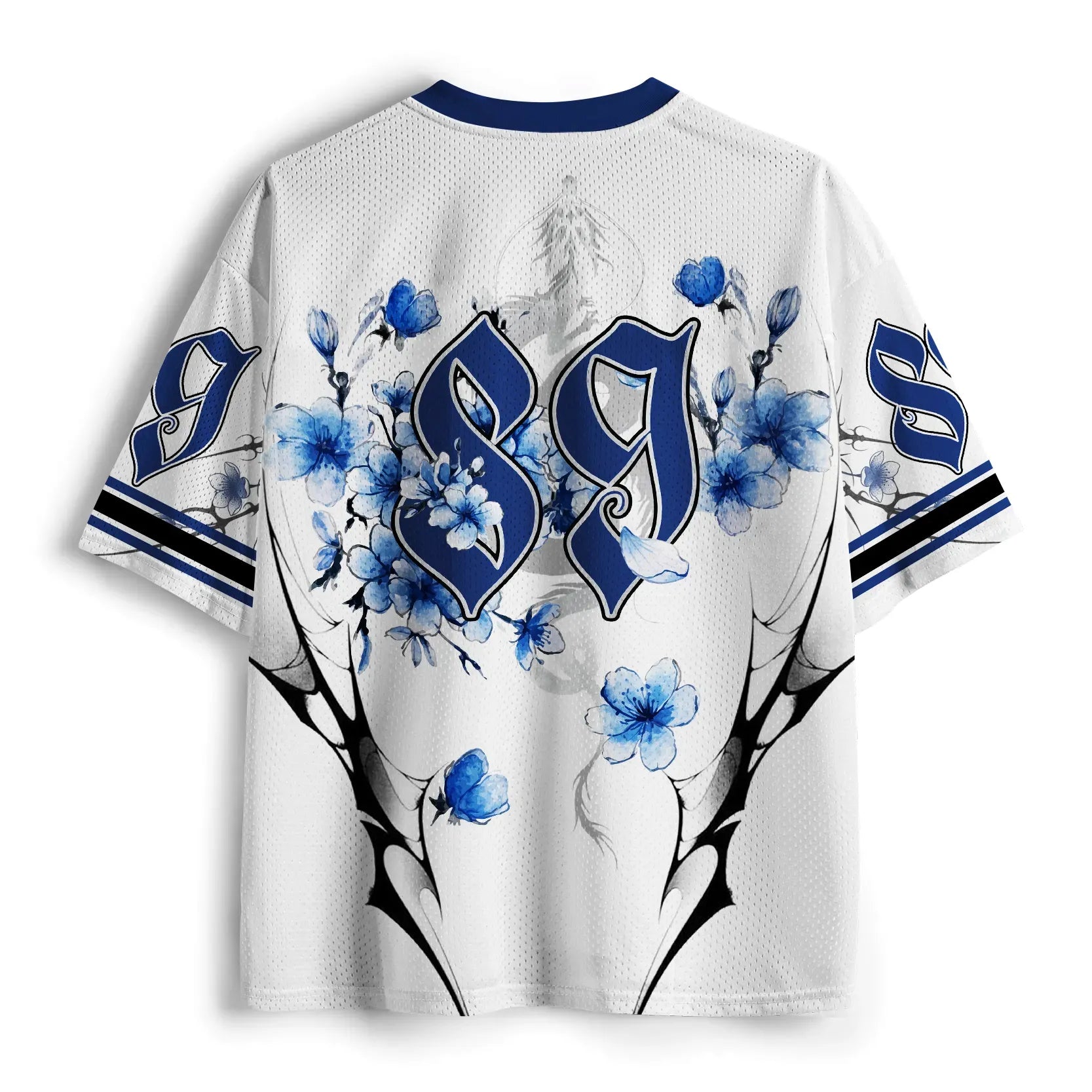 Trendy Blue Dragon Mesh Jersey for Men