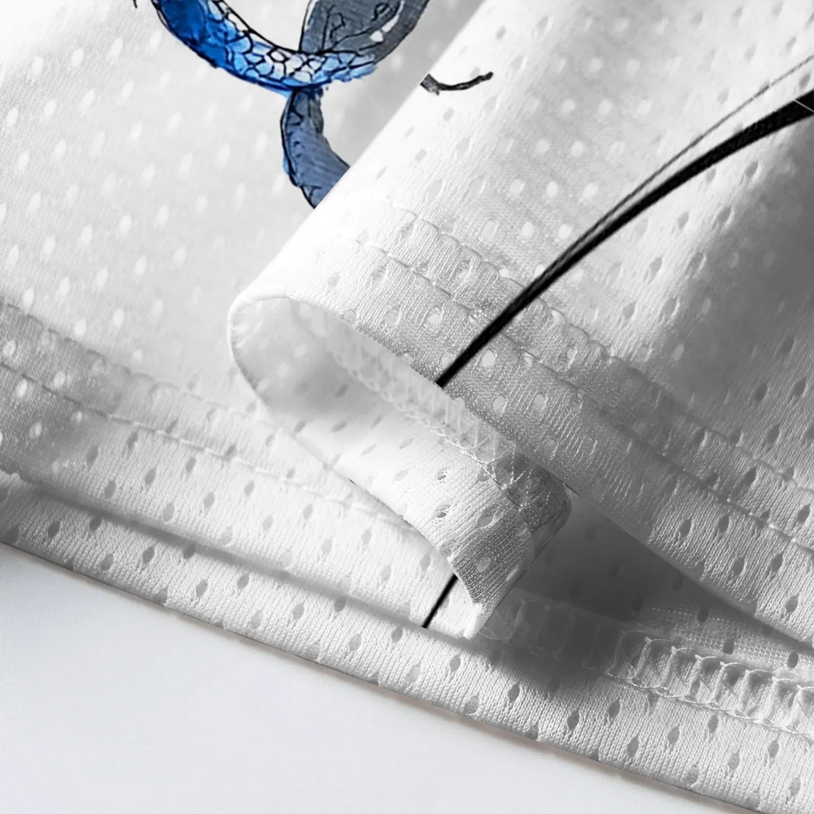 Trendy Blue Dragon Mesh Jersey for Men