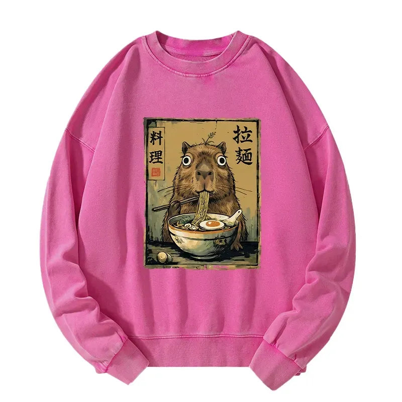 Cute Capybara Ramen Sweatshirt for Summer