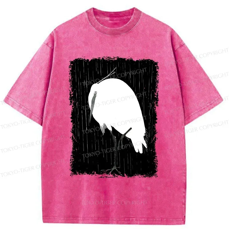 Japanese White Crane Washed T-Shirt