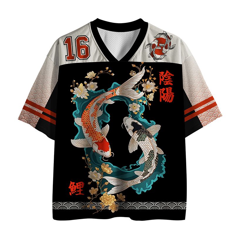 Japanese Koi Fish Mesh Jersey Breathable