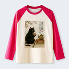 Vintage Japanese ukiyo-e raglan for daily wear